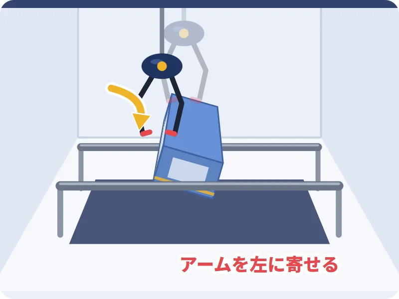 左右にアームを寄せる