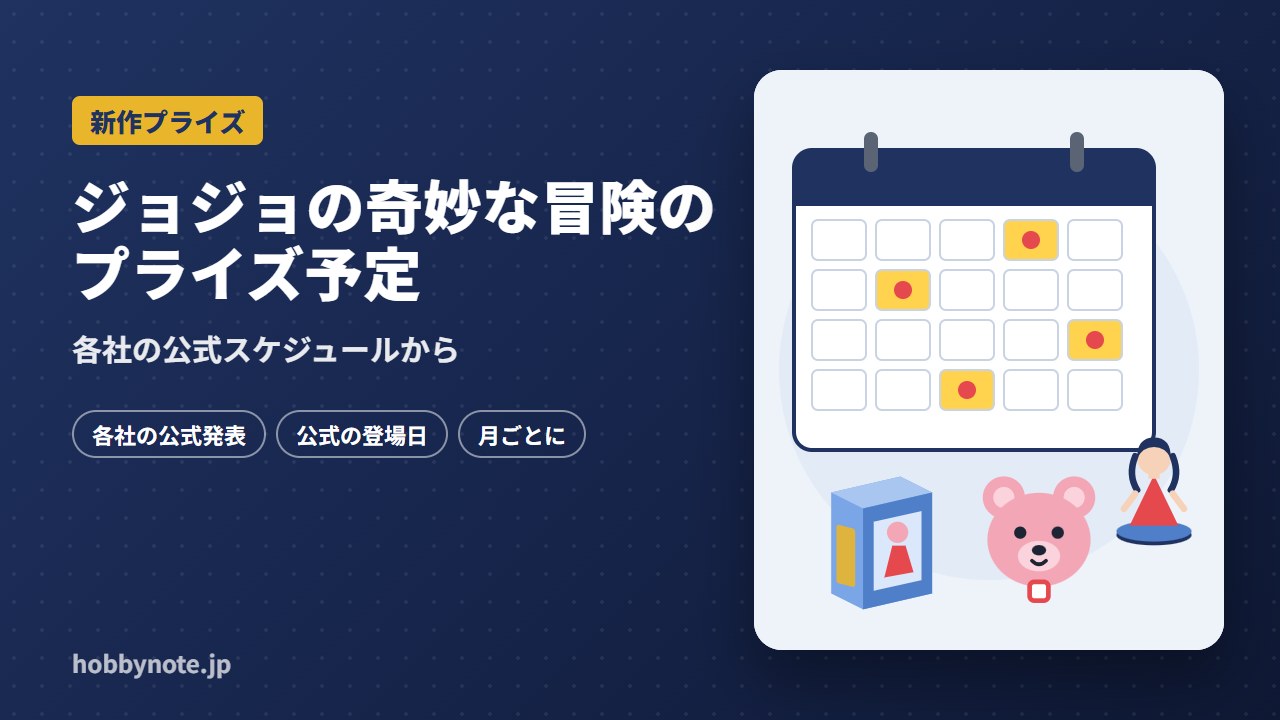 ジョジョの奇妙な冒険のプライズ予定