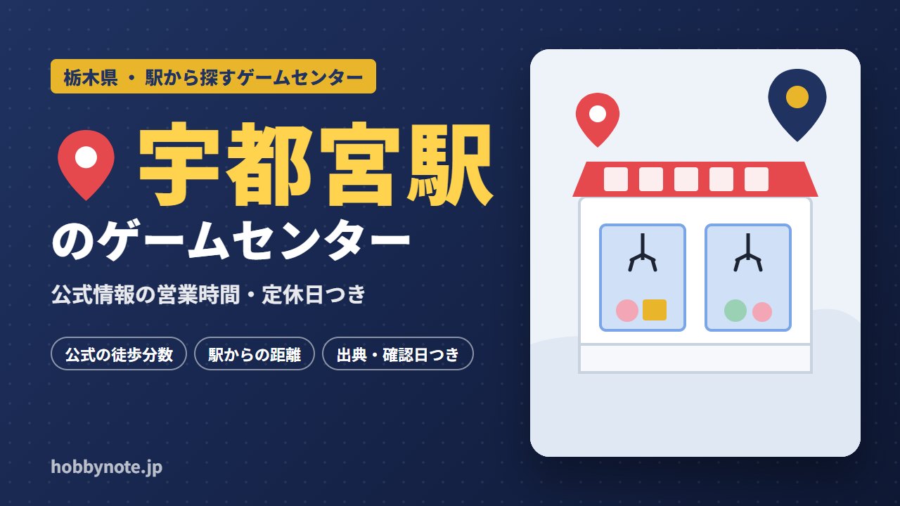 宇都宮駅周辺のゲームセンター・クレーンゲーム